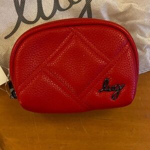 NWT Lug Stash Zip Classic VL (Vegan Leather) RFID Pouch - Poppy Red